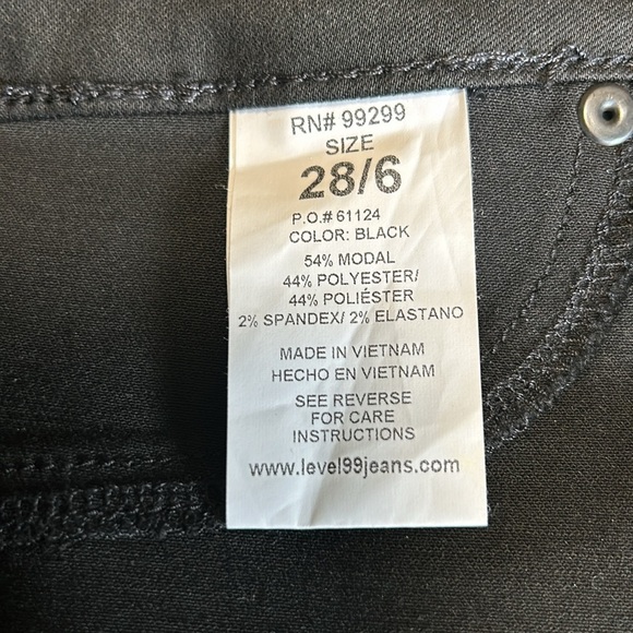 Level 99 Mid-Rise Black Coated Skinny Jeans - Picture 8 of 9